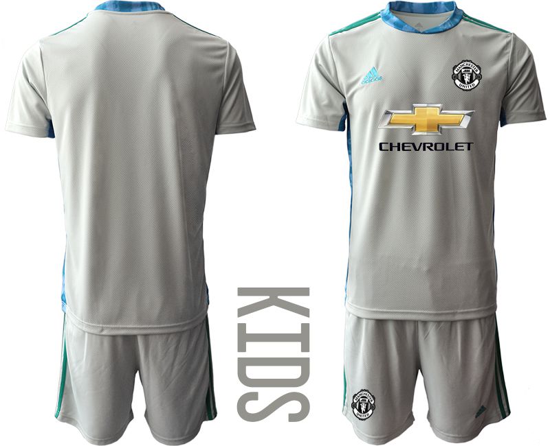 Youth 2020-2021 club Manchester United gray goalkeeper Soccer Jerseys